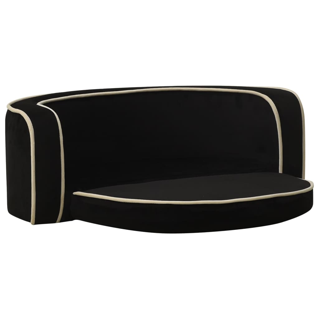 Hundesofa Klappbar Schwarz 73x67x26 cm Plüsch Waschbares Kissen