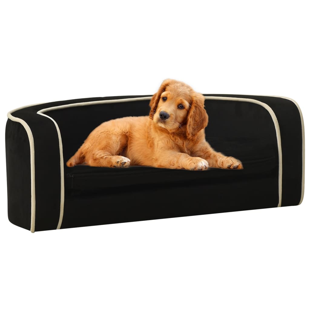Hundesofa Klappbar Schwarz 73x67x26 cm Plüsch Waschbares Kissen