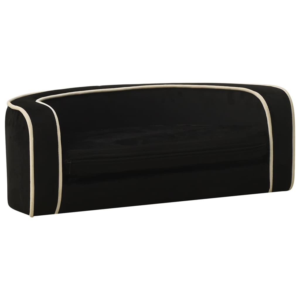 Hundesofa Klappbar Schwarz 73x67x26 cm Plüsch Waschbares Kissen