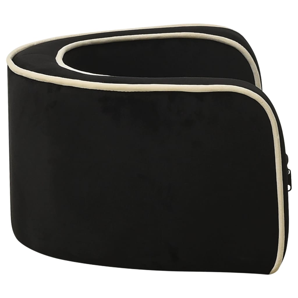 Hundesofa Klappbar Schwarz 73x67x26 cm Plüsch Waschbares Kissen