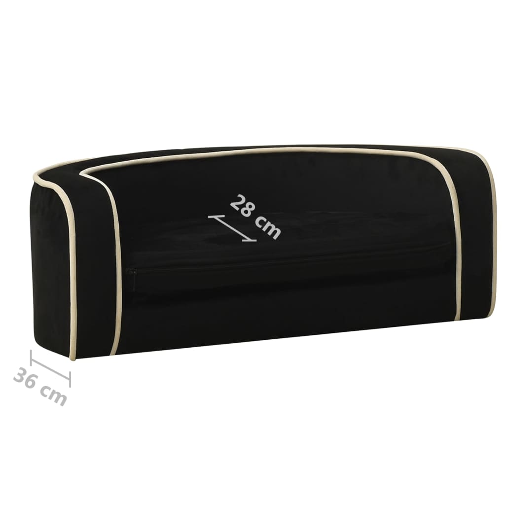 Hundesofa Klappbar Schwarz 73x67x26 cm Plüsch Waschbares Kissen