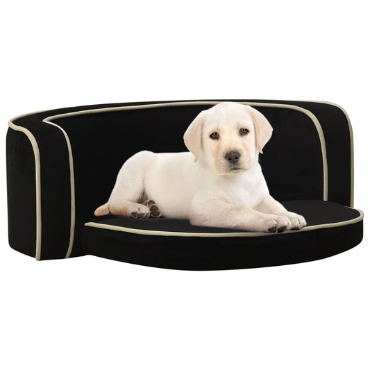Hundesofa Klappbar Schwarz 73x67x26 cm Plüsch Waschbares Kissen