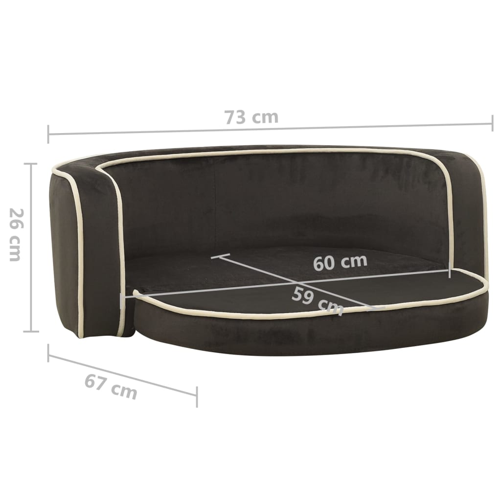 Hundesofa Klappbar Dunkelgrau 73x67x26 cm Plüsch Kissen