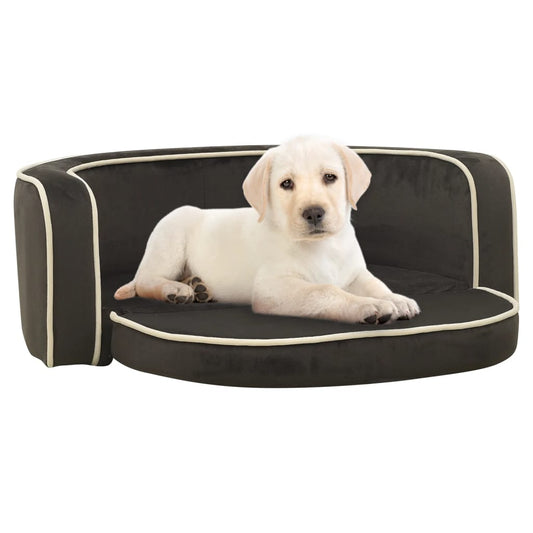 Hundesofa Klappbar Dunkelgrau 73x67x26 cm Plüsch Kissen