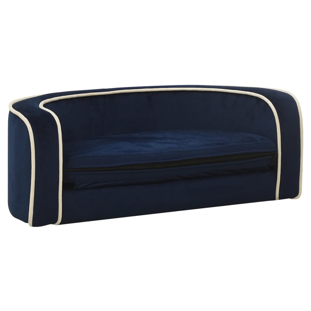 Hundesofa Klappbar Blau 73x67x26 cm Plüsch Waschbares Kissen