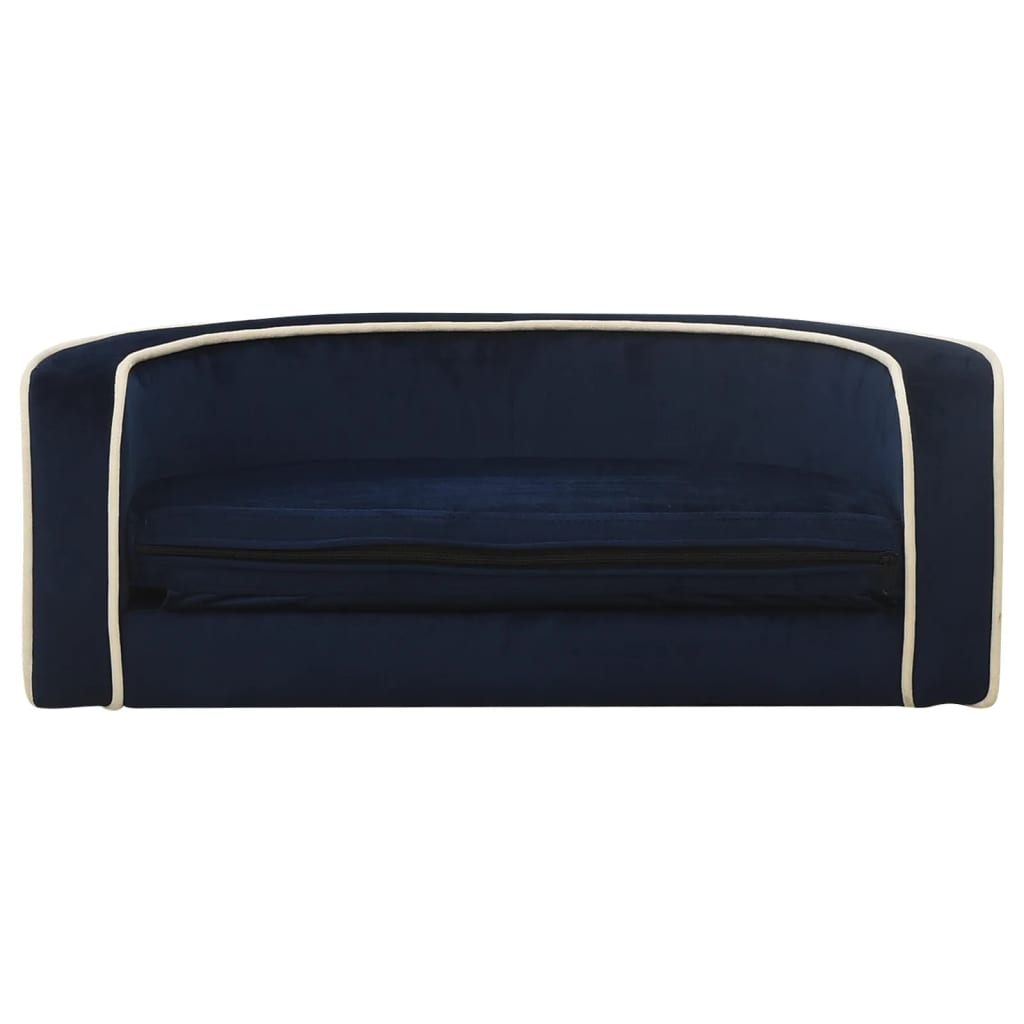 Hundesofa Klappbar Blau 73x67x26 cm Plüsch Waschbares Kissen