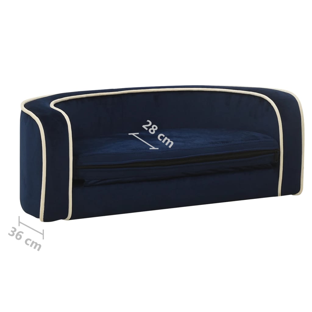 Hundesofa Klappbar Blau 73x67x26 cm Plüsch Waschbares Kissen