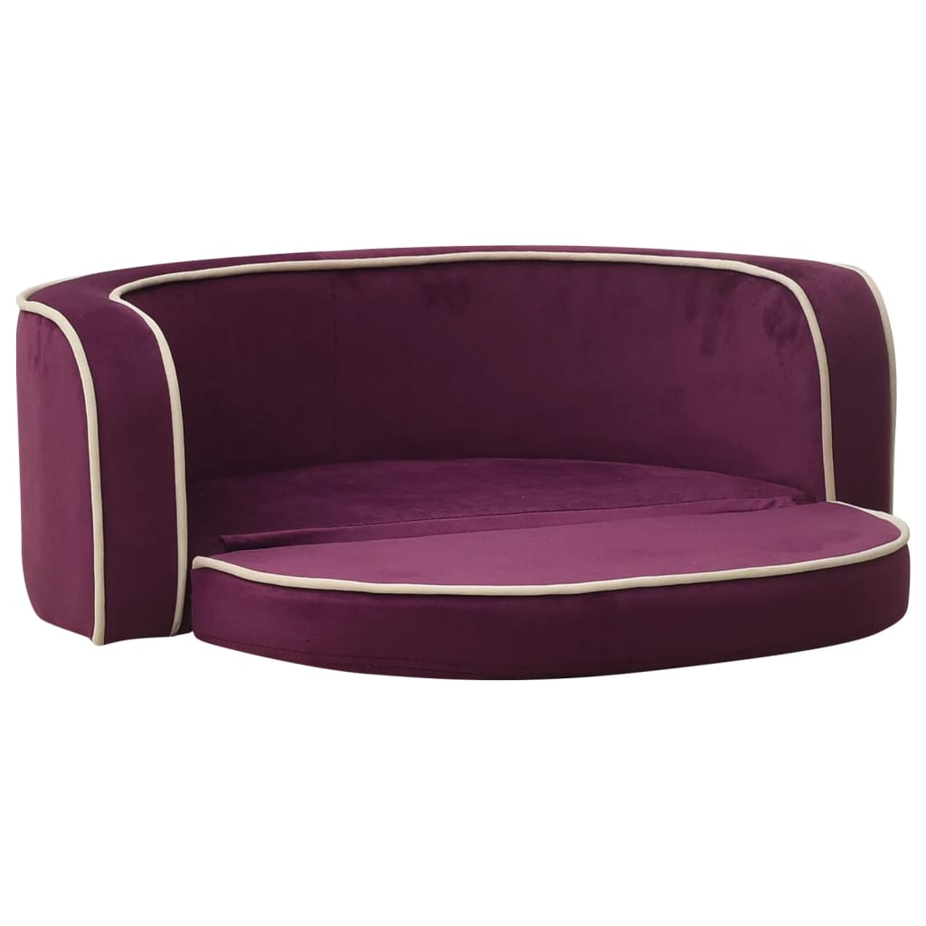Hundesofa Klappbar Burgunderrot 73x67x26 cm Plüsch Waschbar