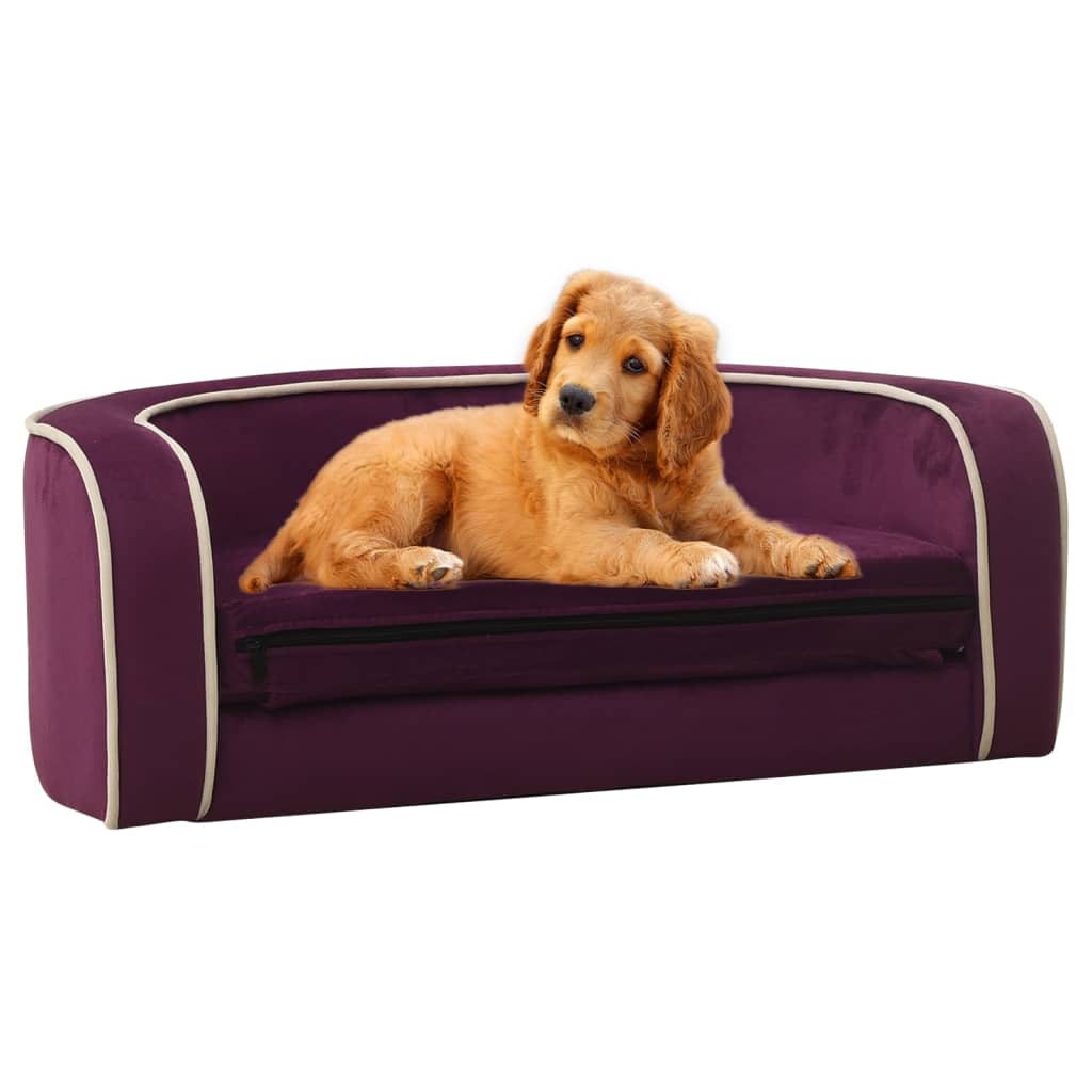 Hundesofa Klappbar Burgunderrot 73x67x26 cm Plüsch Waschbar