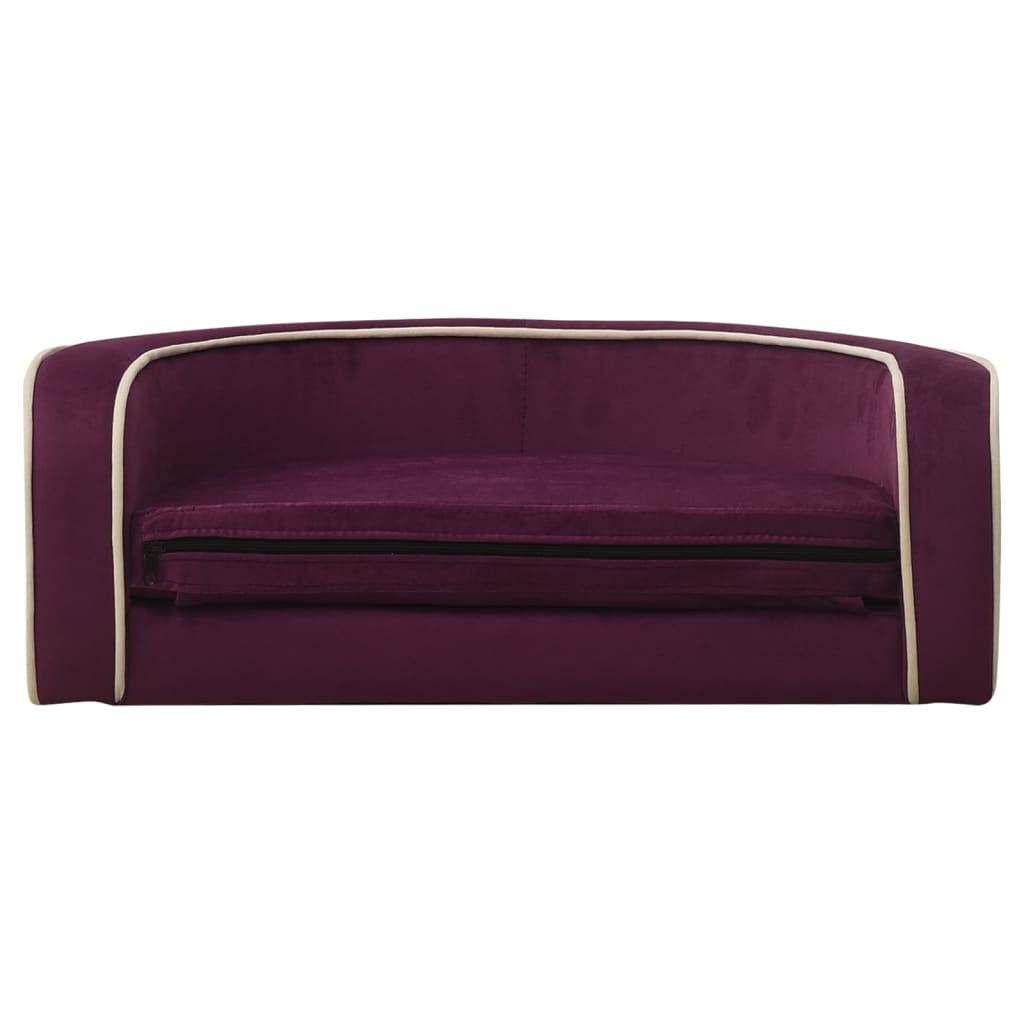 Hundesofa Klappbar Burgunderrot 73x67x26 cm Plüsch Waschbar