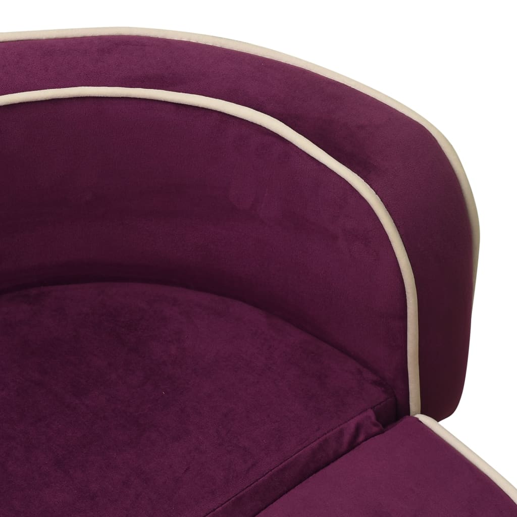 Hundesofa Klappbar Burgunderrot 73x67x26 cm Plüsch Waschbar
