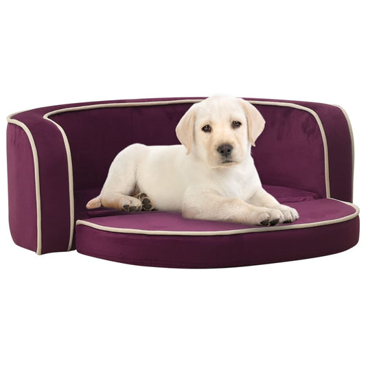 Hundesofa Klappbar Burgunderrot 73x67x26 cm Plüsch Waschbar