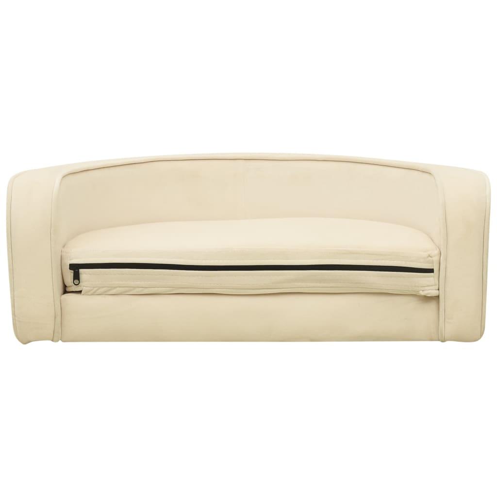Hundesofa Klappbar Creme 73x67x26 cm Plüsch Waschbares Kissen