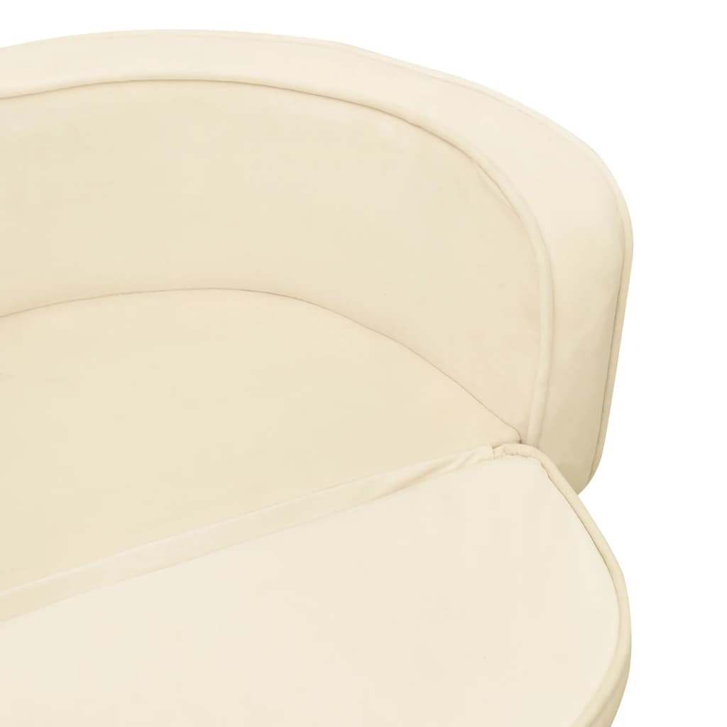 Hundesofa Klappbar Creme 73x67x26 cm Plüsch Waschbares Kissen