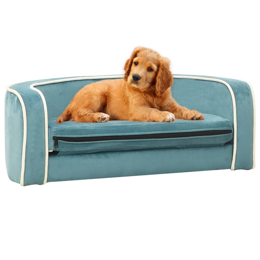 Hundesofa Klappbar Türkis 73x67x26 cm Plüsch Waschbares Kissen