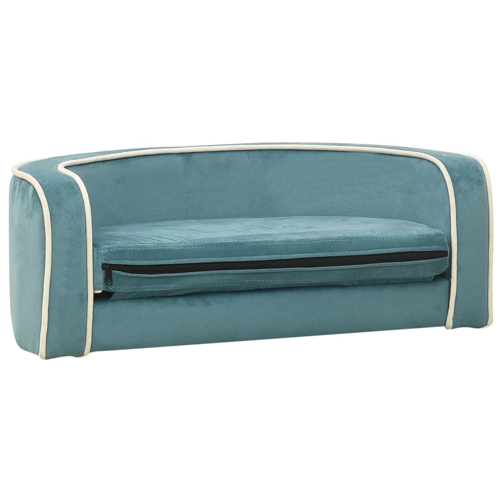 Hundesofa Klappbar Türkis 73x67x26 cm Plüsch Waschbares Kissen