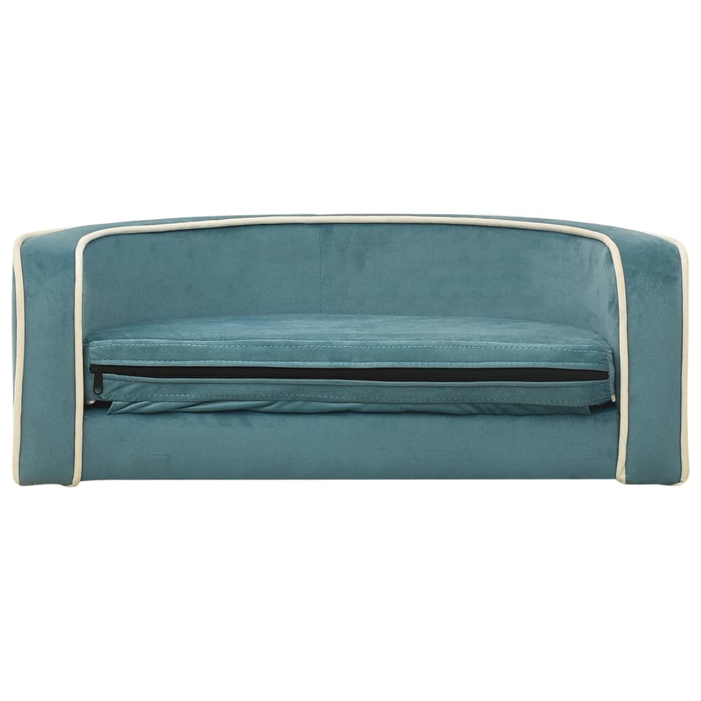 Hundesofa Klappbar Türkis 73x67x26 cm Plüsch Waschbares Kissen