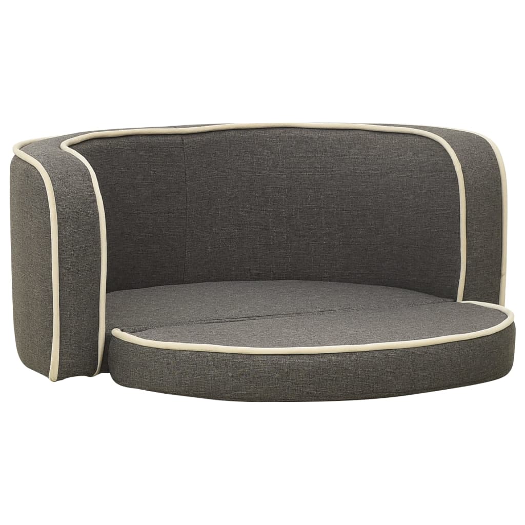 Klappbares Hundesofa 76x71x30 cm Waschbare Kissen Leinen Grau