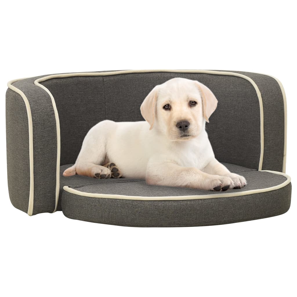 Klappbares Hundesofa 76x71x30 cm Waschbare Kissen Leinen Grau
