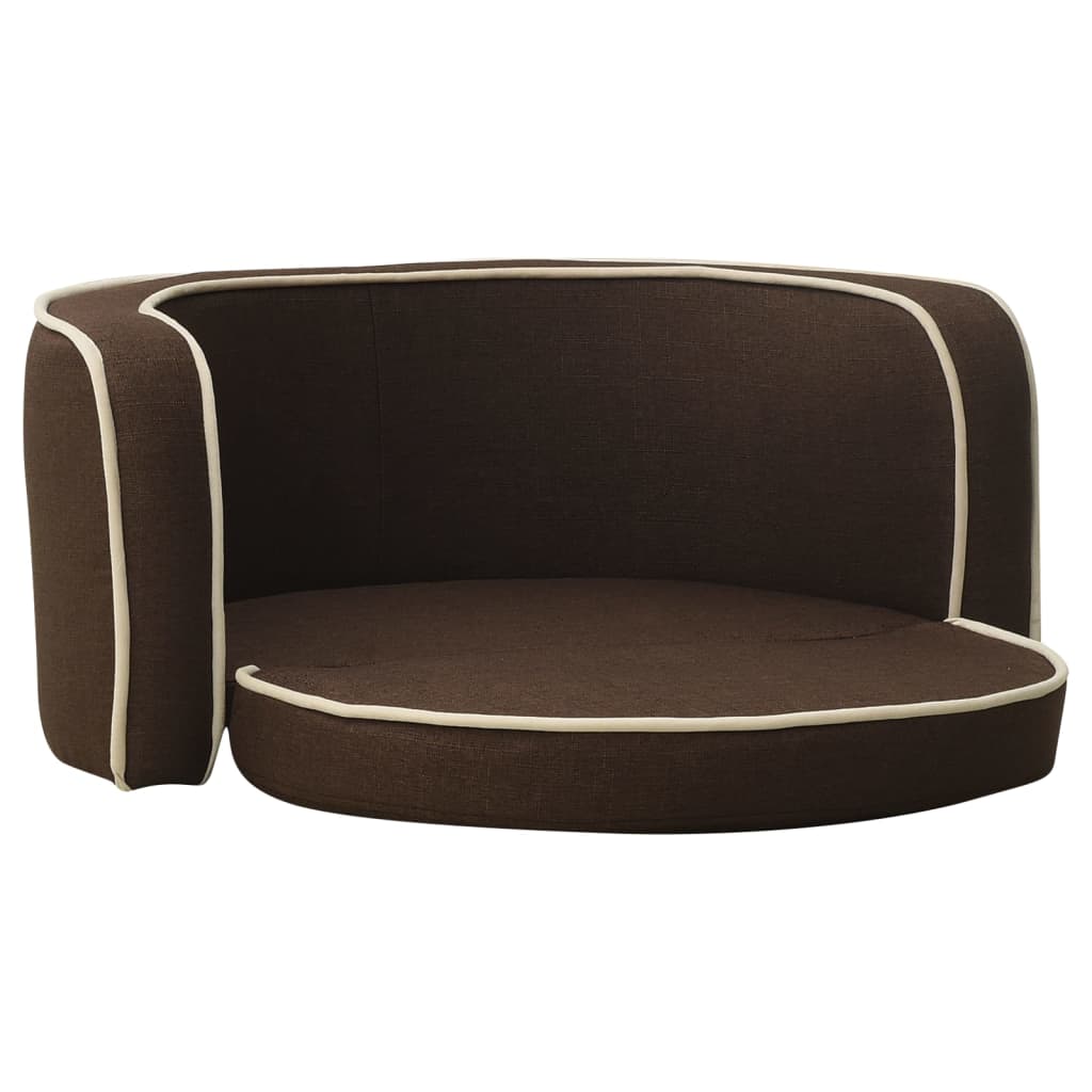 Hundesofa Klappbar Braun 76x71x30 cm Leinen Waschbares Kissen