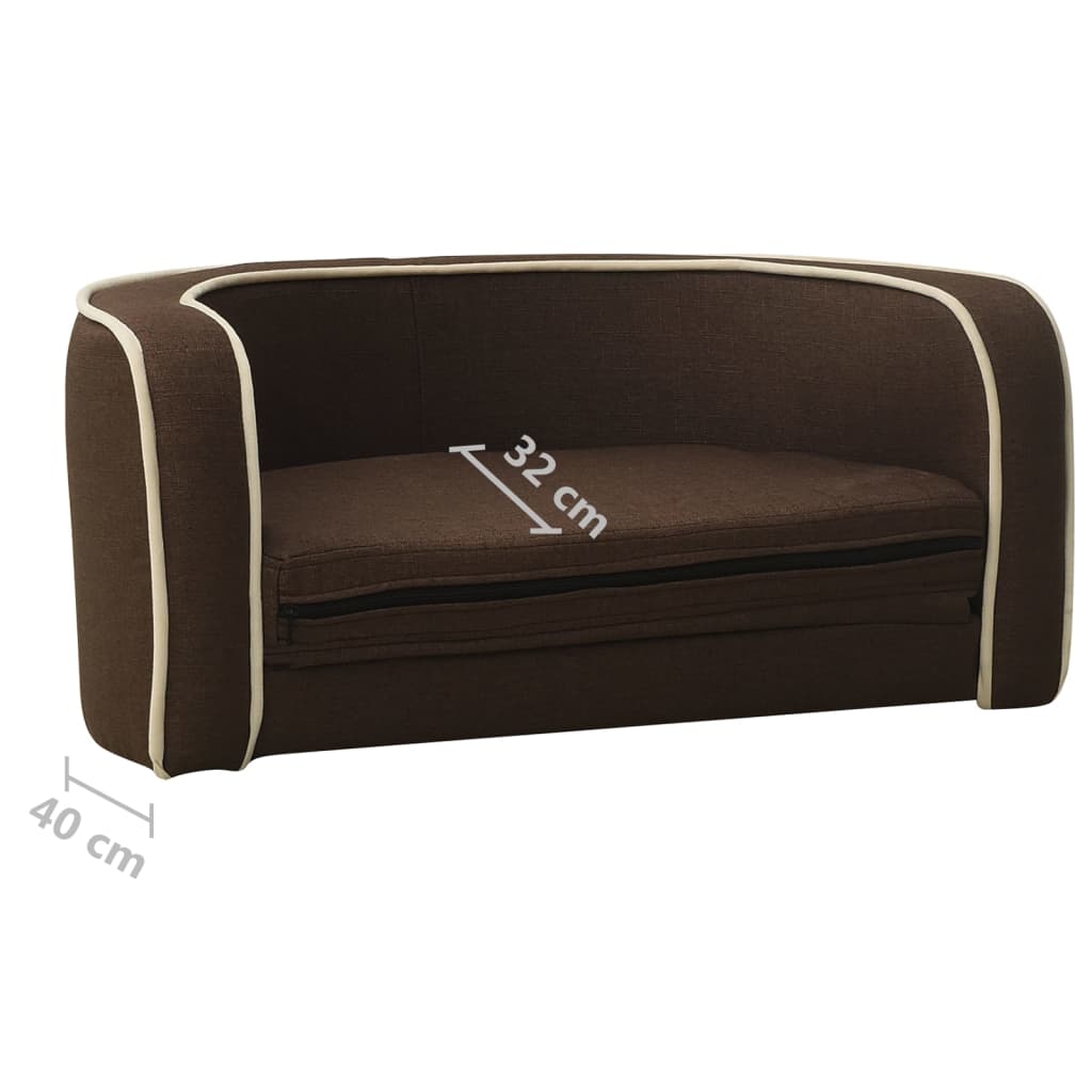 Hundesofa Klappbar Braun 76x71x30 cm Leinen Waschbares Kissen