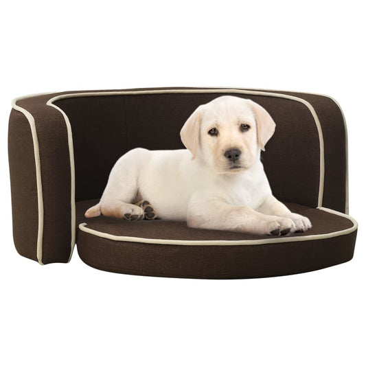 Hundesofa Klappbar Braun 76x71x30 cm Leinen Waschbares Kissen