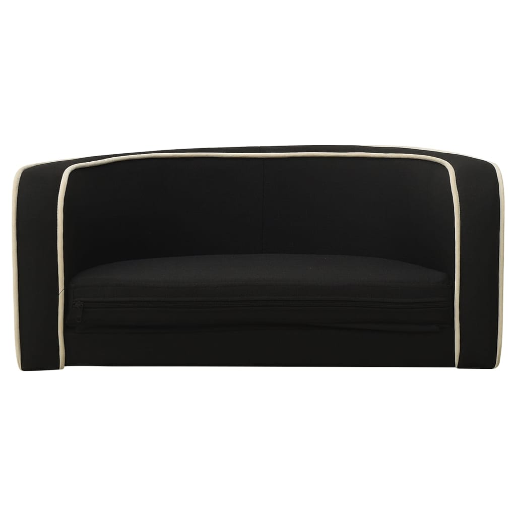 Hundesofa Klappbar Schwarz 76x71x30 cm Leinen Waschbares Kissen