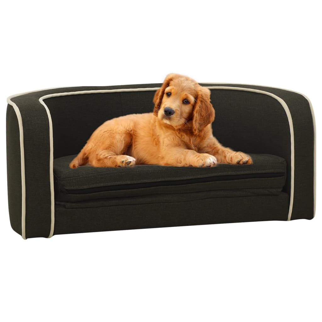 Klappbares Hundesofa 76x71x30 cm Waschbares Leinen Dunkelgrau