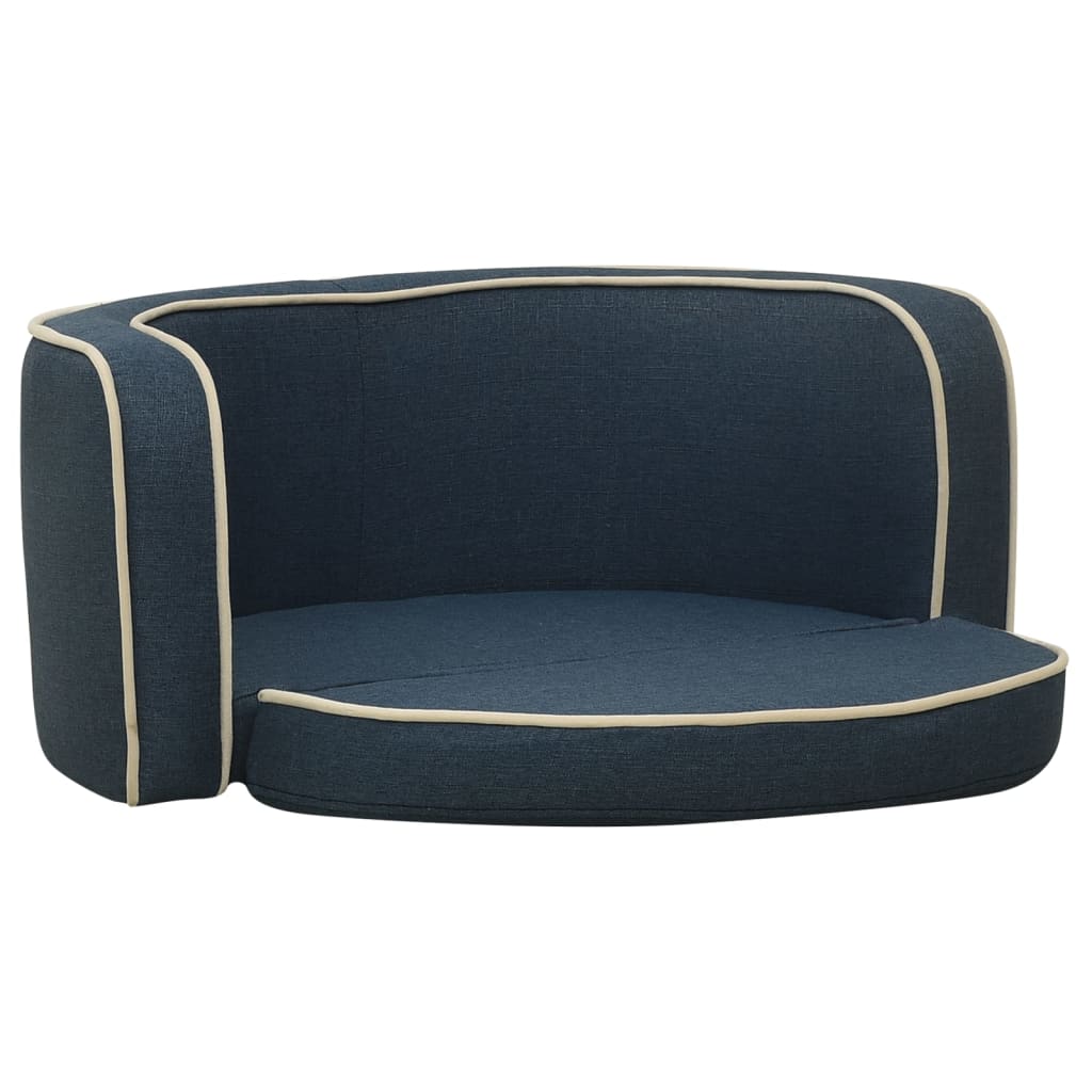 Hundesofa Klappbar Blau 76x71x30 cm Leinen Waschbares Kissen