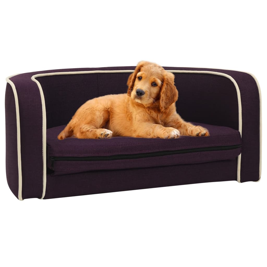 Hundesofa Klappbar Burgunderrot 76x71x30 cm Leinen Kissen