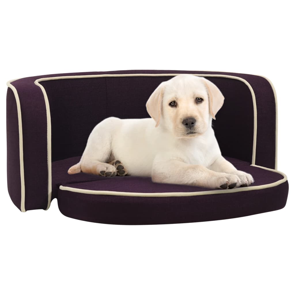 Hundesofa Klappbar Burgunderrot 76x71x30 cm Leinen Kissen