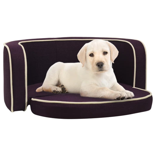 Hundesofa Klappbar Burgunderrot 76x71x30 cm Leinen Kissen