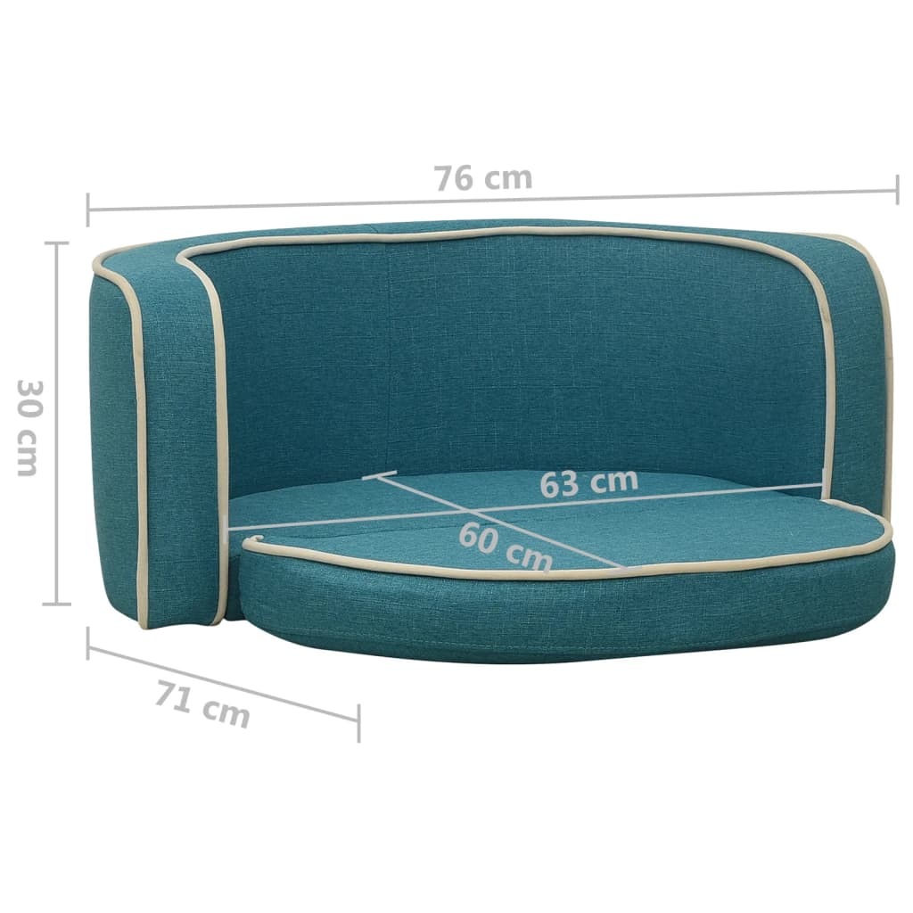 Hundesofa Klappbar Türkis 76x71x30 cm Leinen Waschbares Kissen