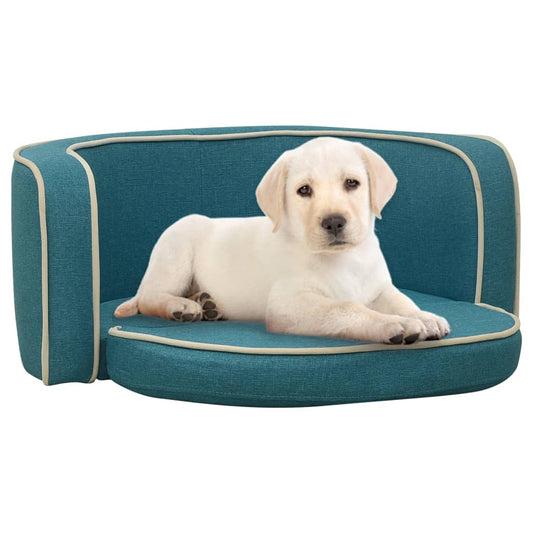 Hundesofa Klappbar Türkis 76x71x30 cm Leinen Waschbares Kissen