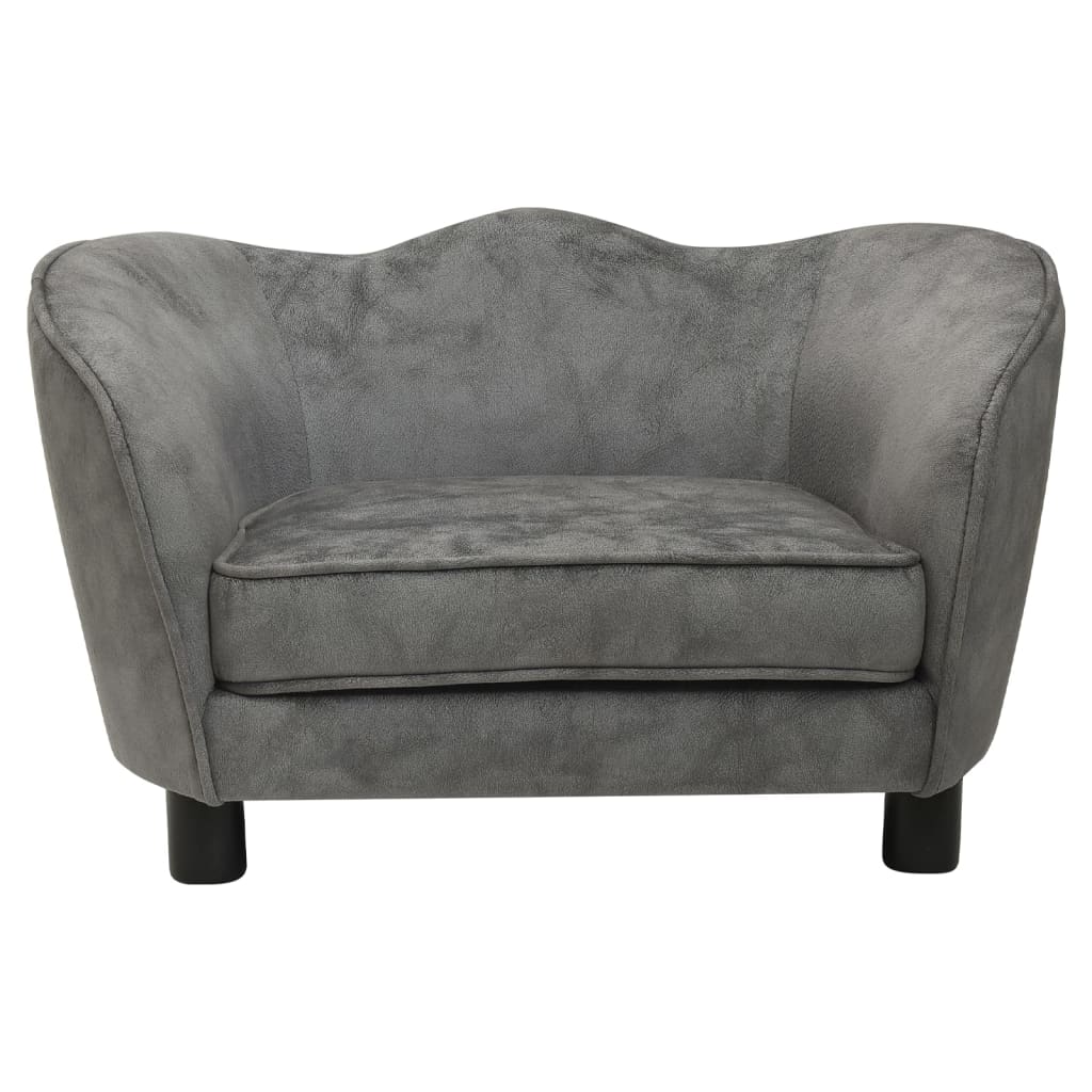 Hundesofa Grau 66x43x40 cm Plüsch