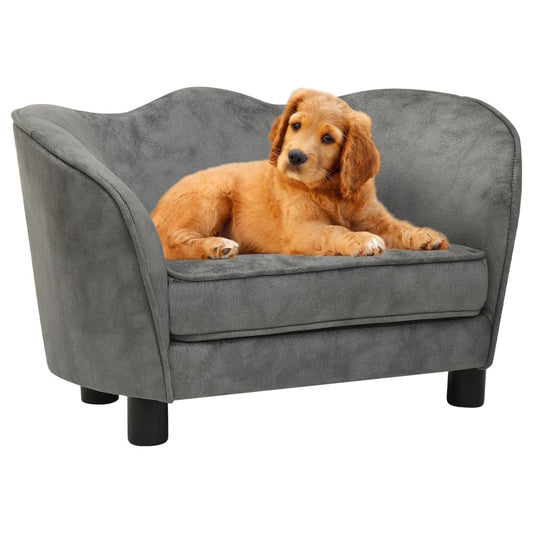 Hundesofa Grau 66x43x40 cm Plüsch