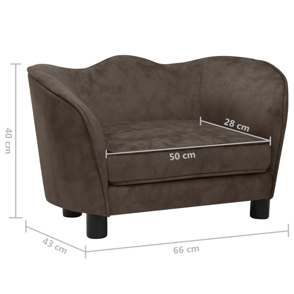 Hundesofa Braun 66x43x40 cm Plüsch