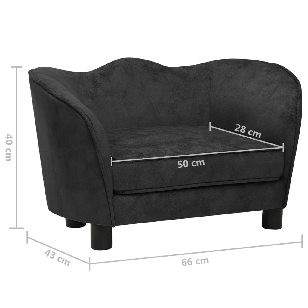 Hundesofa Schwarz 66x43x40 cm Plüsch