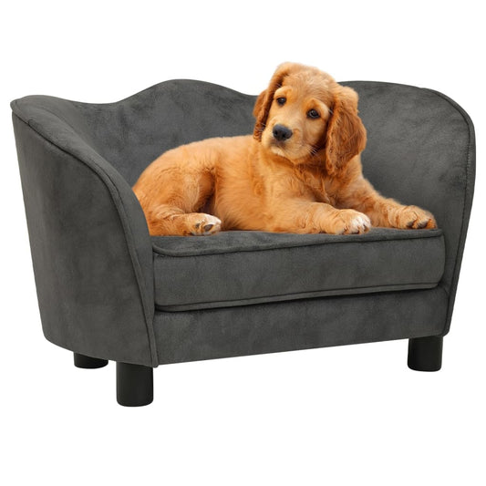 Hundesofa Dunkelgrau 66x43x40 cm Plüsch