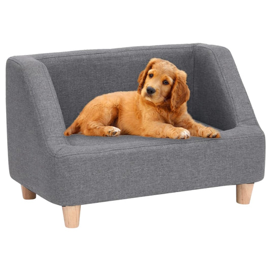 Hundesofa Grau 60x37x39 cm Leinen