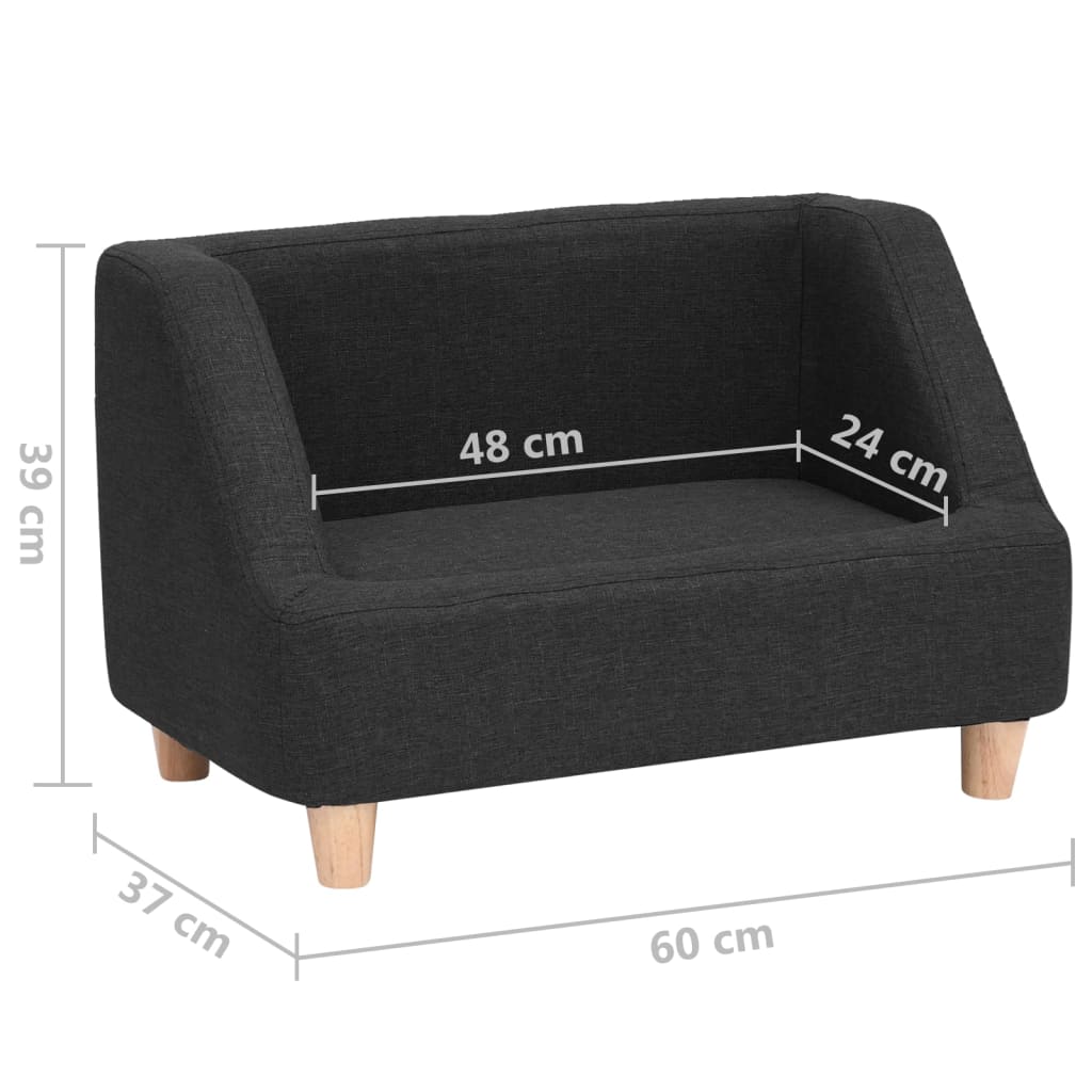 Hundesofa Schwarz 60x37x39 cm Leinen