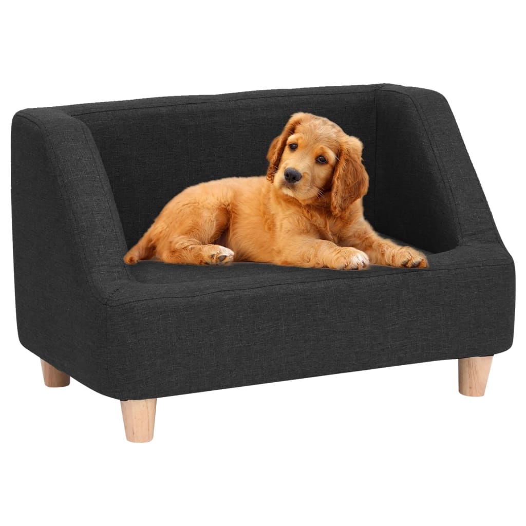 Hundesofa Schwarz 60x37x39 cm Leinen