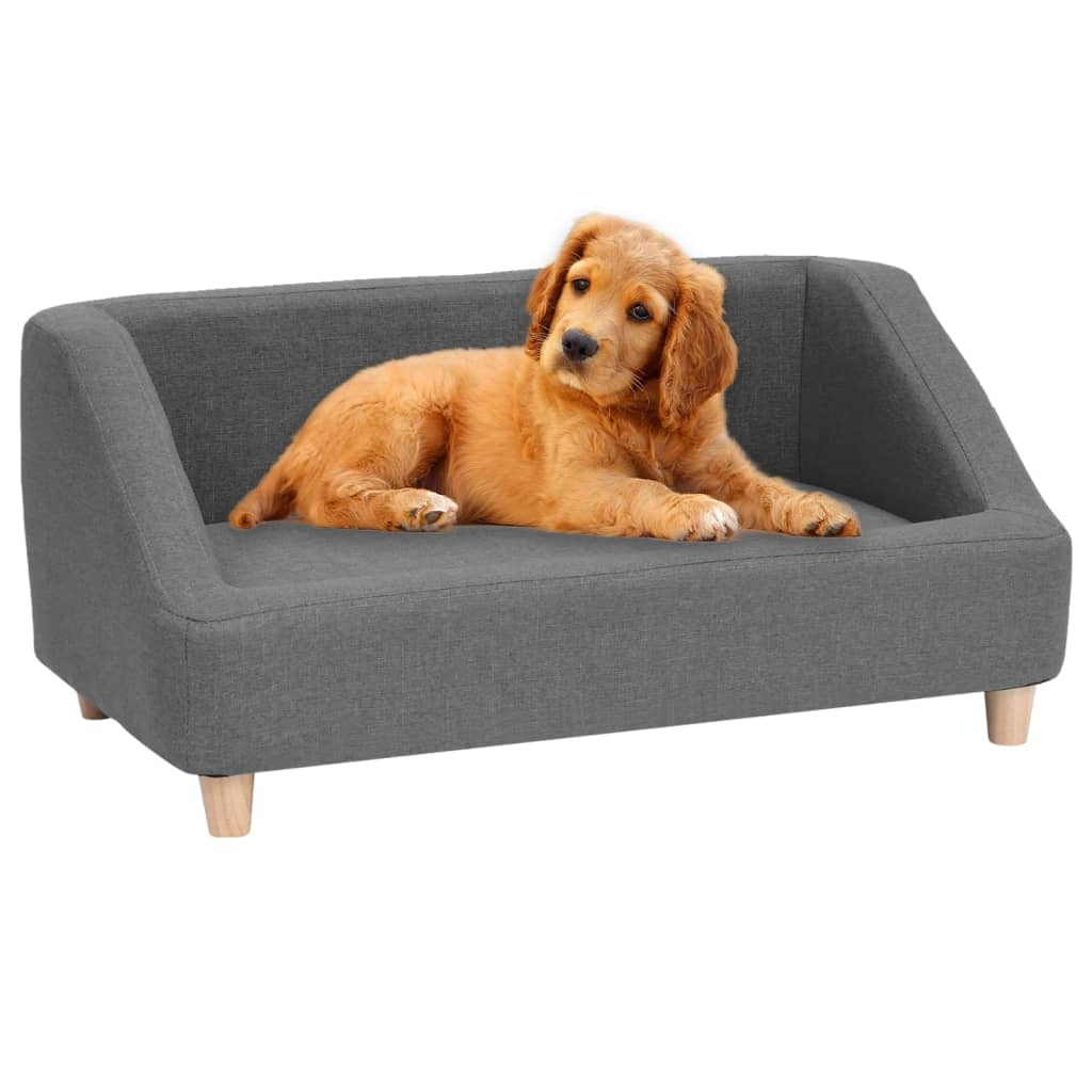 Hundesofa Grau 85x50x39 cm Leinen