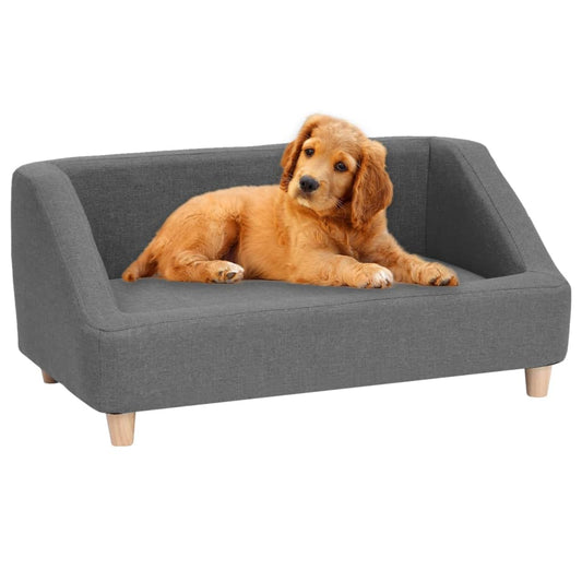 Hundesofa Grau 85x50x39 cm Leinen