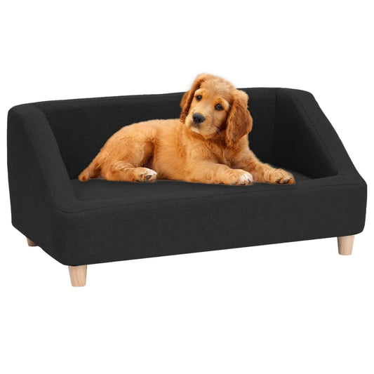 Hundesofa Schwarz 85x50x39 cm Leinen