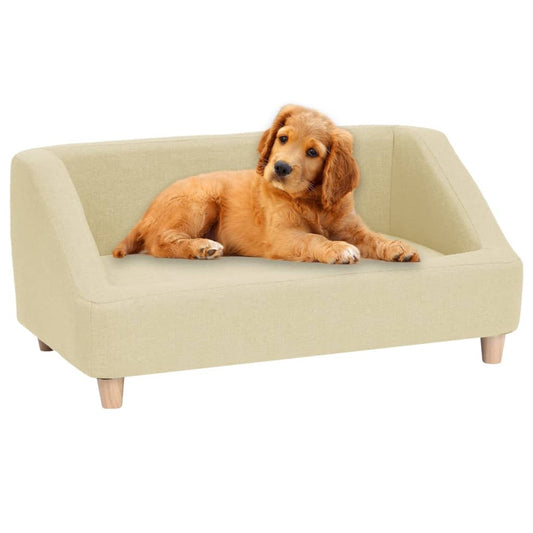 Hundesofa Creme 85x50x39 cm Leinen