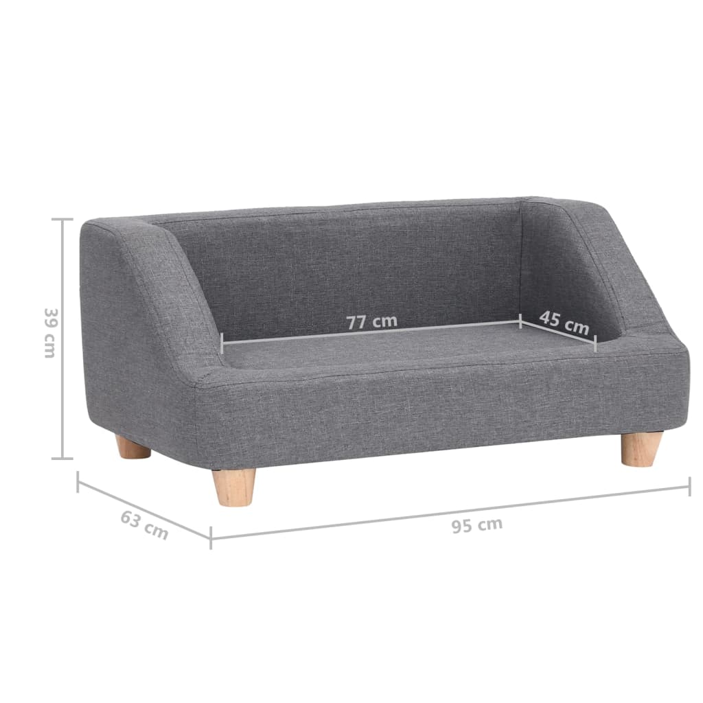 Hundesofa Grau 95x63x39 cm Leinen