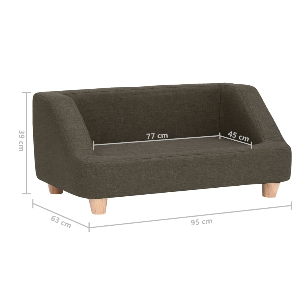 Hundesofa Dunkelgrau 95x63x39 cm Leinen