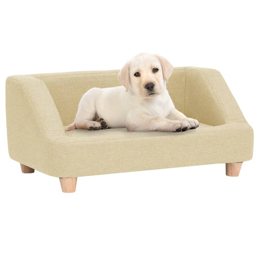 Hundesofa Creme 95x63x39 cm Leinen