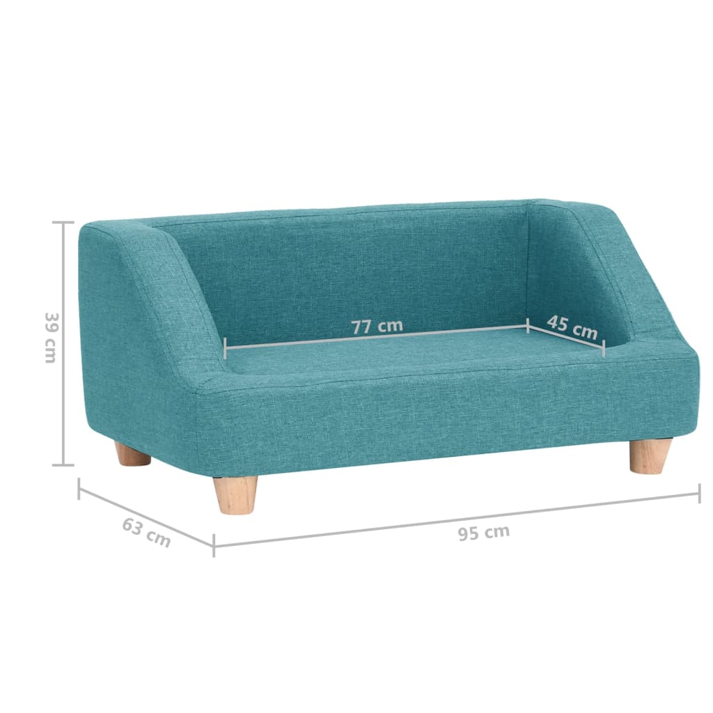 Hundesofa Türkis 95x63x39 cm Leinen